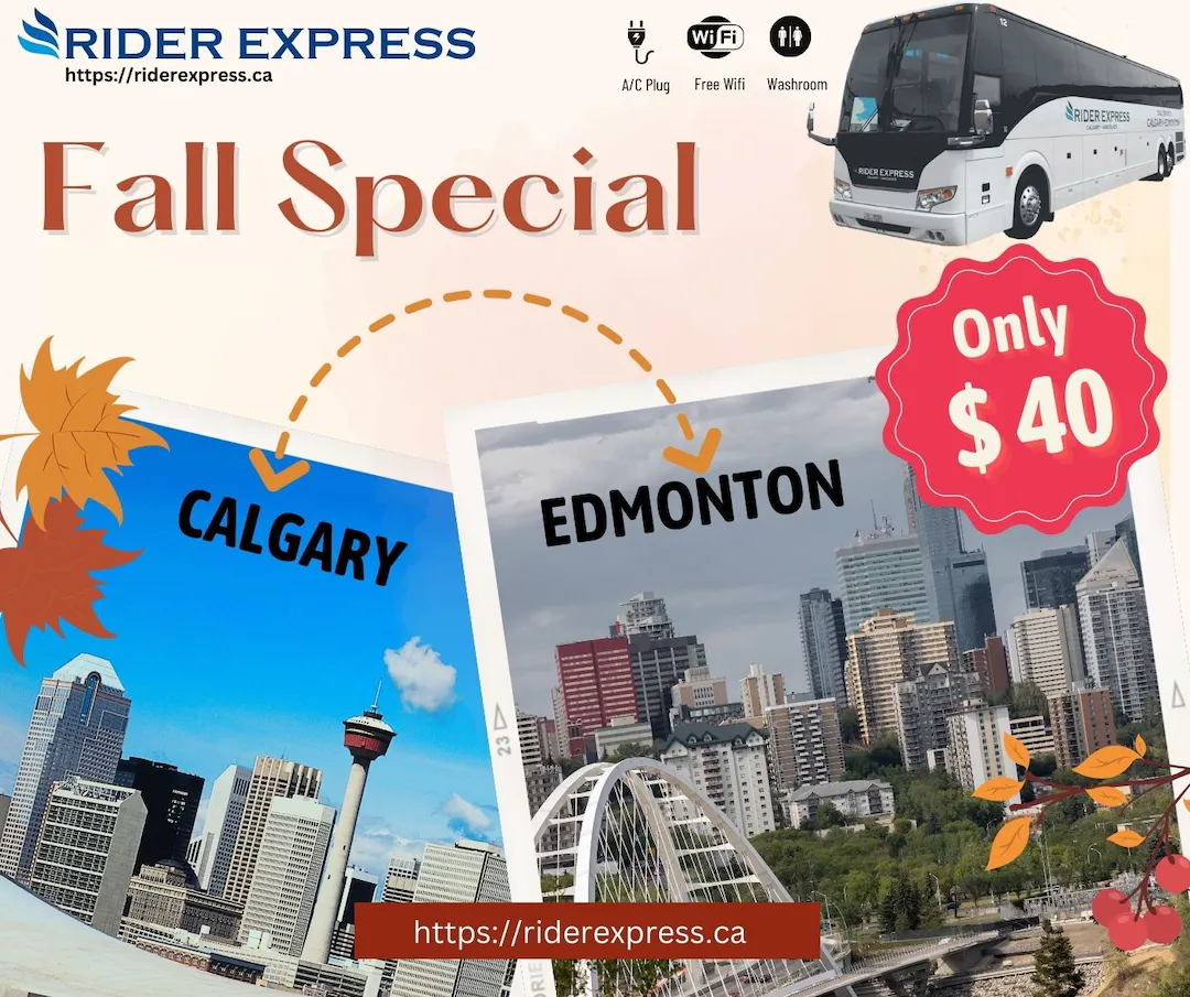 Fall Special Bus Travel Discount Between Calgary And Edmonton