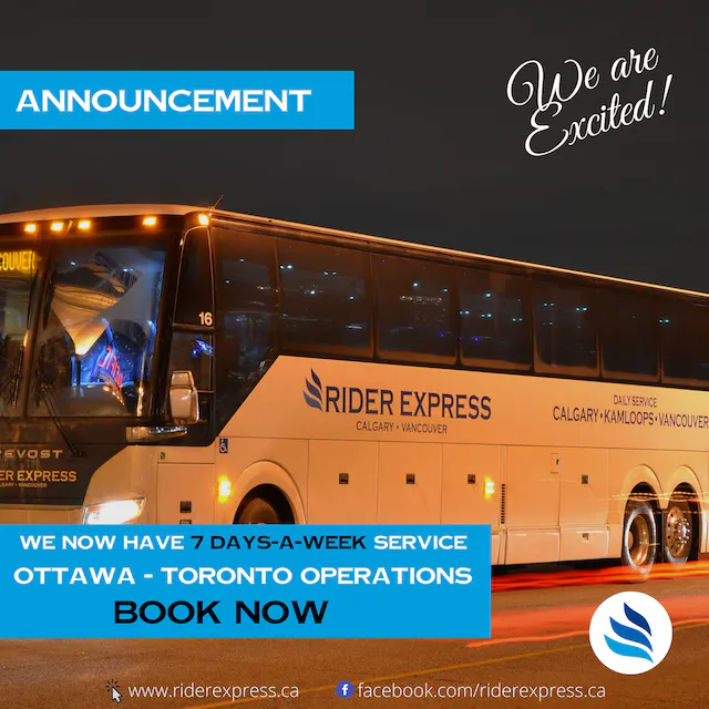 7 Days-A-Week Bus Service Between Ottawa and Toronto