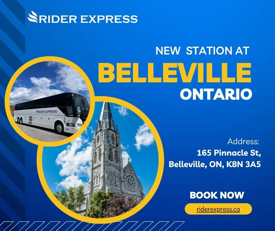 New intercity bus stop at Belleville, Ontario
