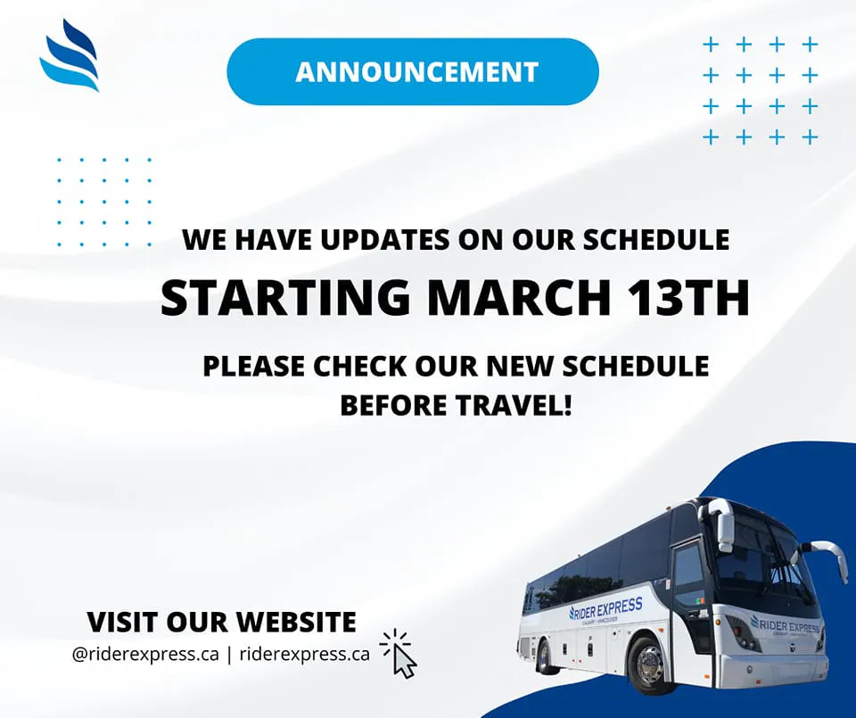 Rider Express Bus Schedule Updates